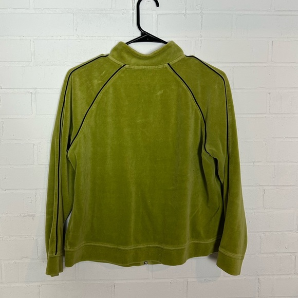 Style & Co Sport Beautiful Green Velour Track Jacket - Picture 4 of 6